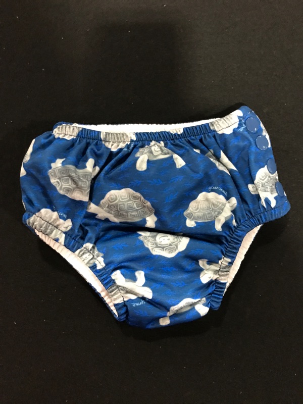 Photo 2 of [Size 12 Month] i play. Baby-Boys Reusable Swim Diaper Navy Tortoises 