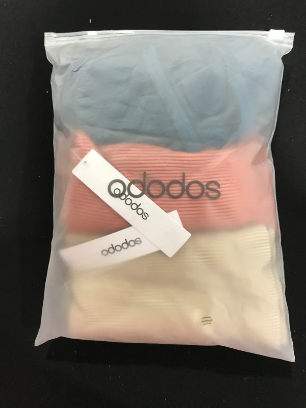 Photo 2 of [Size X-Large-XX-Large] ODODOS Women's Crop 3-Pack Washed Seamless Rib-Knit Camisole Crop Tank Top Beige+coral+teal (Long Crop) New 