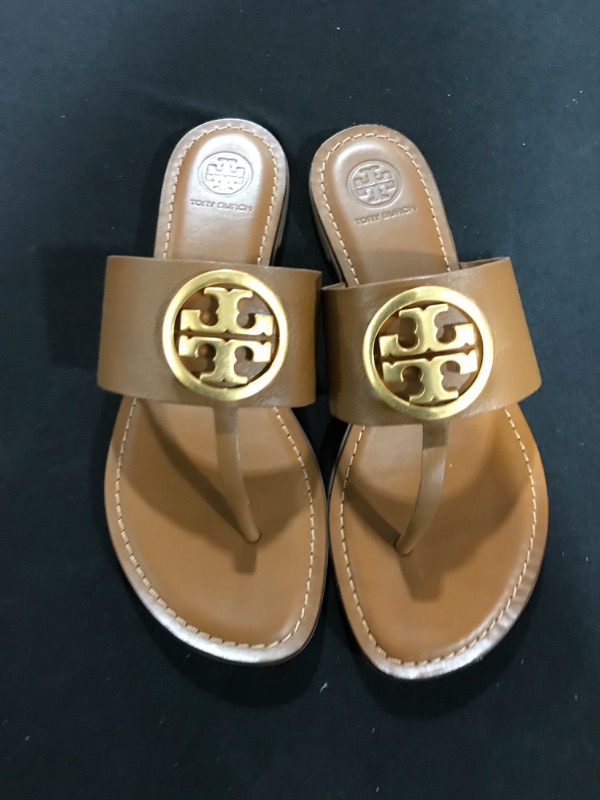 Photo 2 of [Size 7.5] Tory Burch 82581 Royal Tan With Gold Hardware Benton Band Women's Leather Flat Sandal