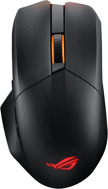 Photo 1 of ASUS ROG Chakram X Origin Gaming Mouse, Tri-Mode connectivity (2.4GHz RF, Bluetooth, Wired), 36000 DPI Sensor, 11 programmable Buttons, Detachable Joystick, Paracord Cable, Black
