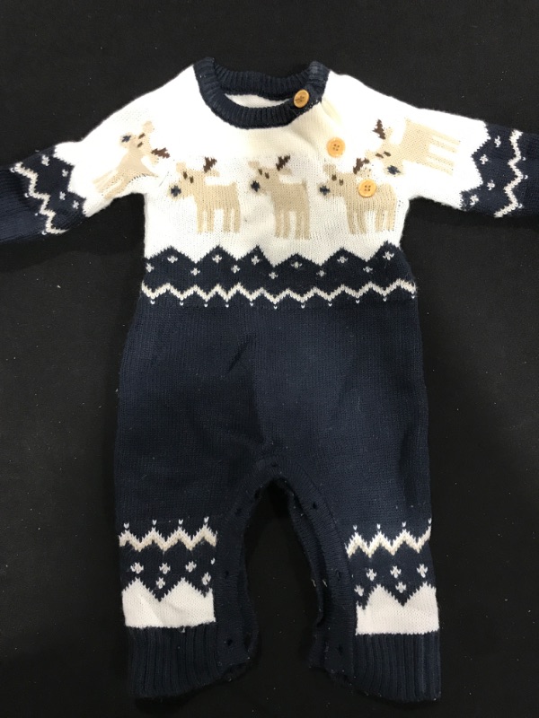 Photo 2 of [Size 6-18mo] Xmas Knitted Onesie for Baby Boys Girls Christmas Pullover Newborn My First Xmas Romper Red Baby Sweater Bodysuit Outfit
