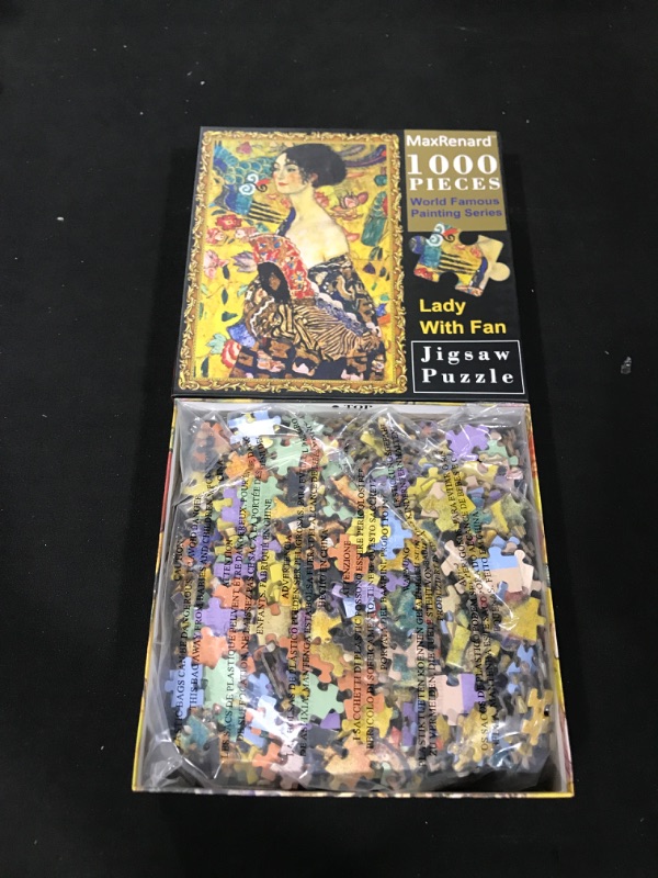 Photo 2 of BUSCBEAR Toy 1000 Pieces Jigsaw Puzzle Game Oil Painting Collection Klimt Lady with Fan 