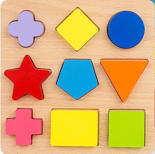 Photo 1 of Colorful Shape Puzzle Toy Wooden Preschool Educational Puzzle for Kids Learn Color and Shape Matching Sorting Puzzle Help Recognition 