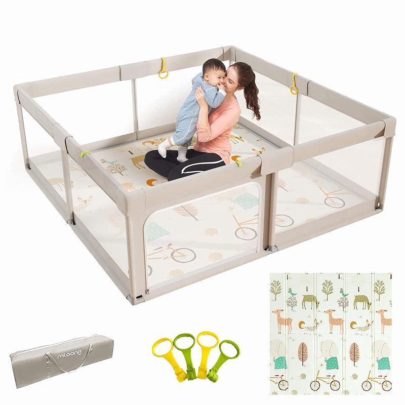 Photo 1 of Baby Playpen Play Pens for Babies and Toddlers Baby Fence Baby Play Yards for Indoor & Outdoor with Breathable Mesh Anti-Fall Playpen