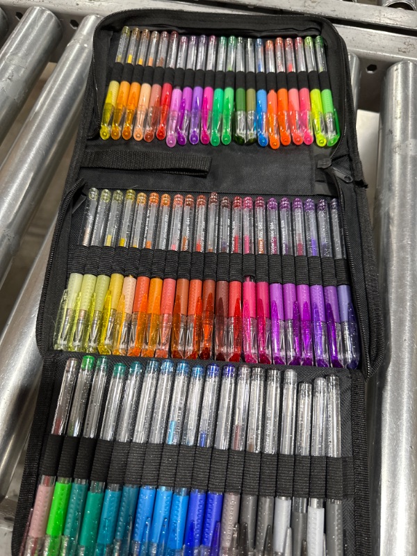 Photo 1 of Soucolor Gel Pens for Adult Coloring Books, Deluxe 120 Pack-60 Colored Gel Pens, 60 Refills and Travel Case, with 40% More Ink Gel Art Markers Set for Drawing Journaling Scrapbooking Art Kit Supplies
