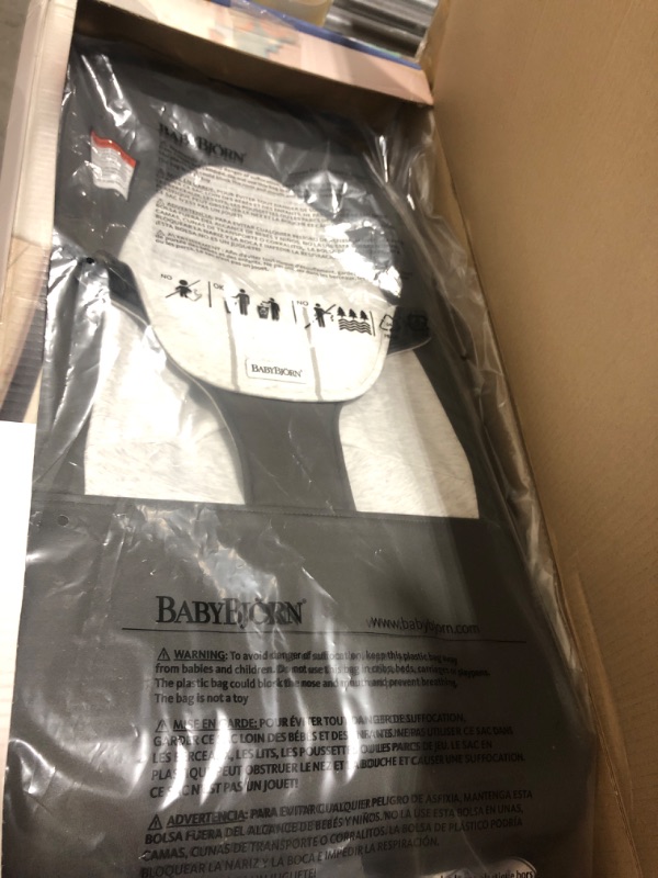 Photo 1 of BabyBjörn Bouncer Balance Soft, Cotton/Jersey, Dark Gray/Gray (005084US) Cotton/Jersey Dark Grey/Grey