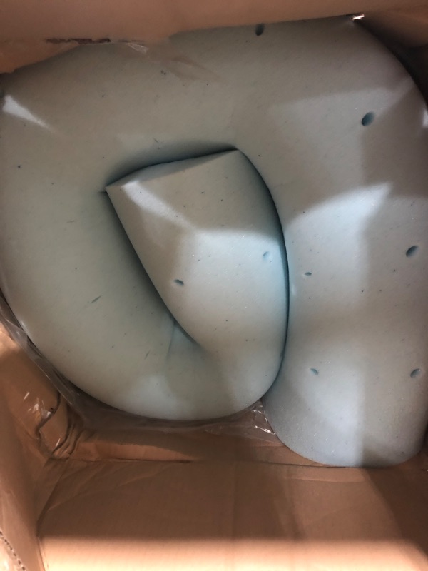 Photo 3 of 3 Inch Mattress Topper King - Gel Infused Memory Foam – Memory Foam Mattress Topper King – Ventilated Design – CertiPur Certified, Light Blue