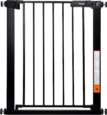 Photo 1 of BABELIO 26-29 Inch Narrow Easy Install Baby Gate, Fit for Small Stairs & Doorways, Auto-Close Design,Pressure Mounted Gate with Door for Child and Pets, NO Extensions,Black