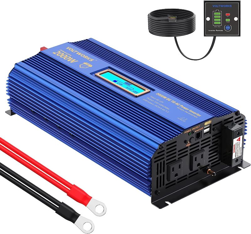 Photo 1 of Power Inverter 2000w DC 12V to AC 120V Modified Sine Wave Inverter