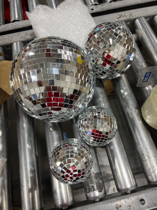 Photo 2 of 4 Pack Disco Ball Silver Hanging Disco Balls 