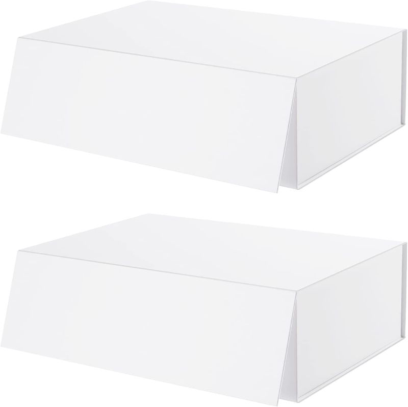 Photo 2 of 2 Large Gift boxes 14x9.5x4.5 with magnetic closure (Matte White)