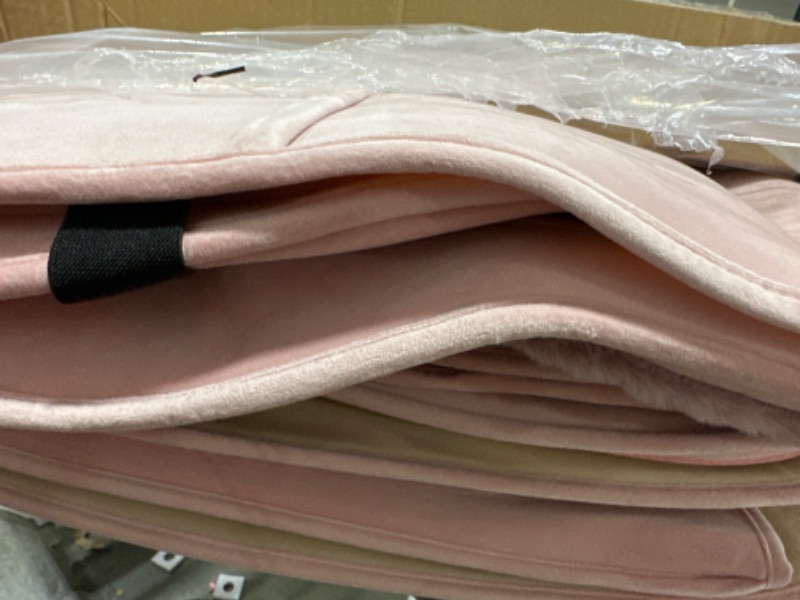 Photo 1 of AOOG Fuzzy Car Seat Covers Full Set, Fluffy Automotive Seat Covers for Cars SUV Pick-up Truck, Soft Plush Synthetic Fur Car Seat Cushions, Warm Seat Cover Winter Protector,Pink FULL SET PINK