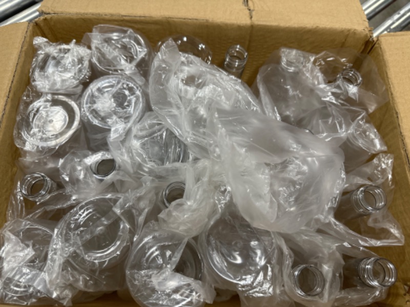 Photo 1 of 24 Pcs Plastic Wine Bottles with Caps 25 oz Long Neck Quart Plastic Bottles with Screw on Lids Empty Clear Wine Bottles for Kitchen Home Bar Party Hold Liquor Drinks Condiment Beverages
