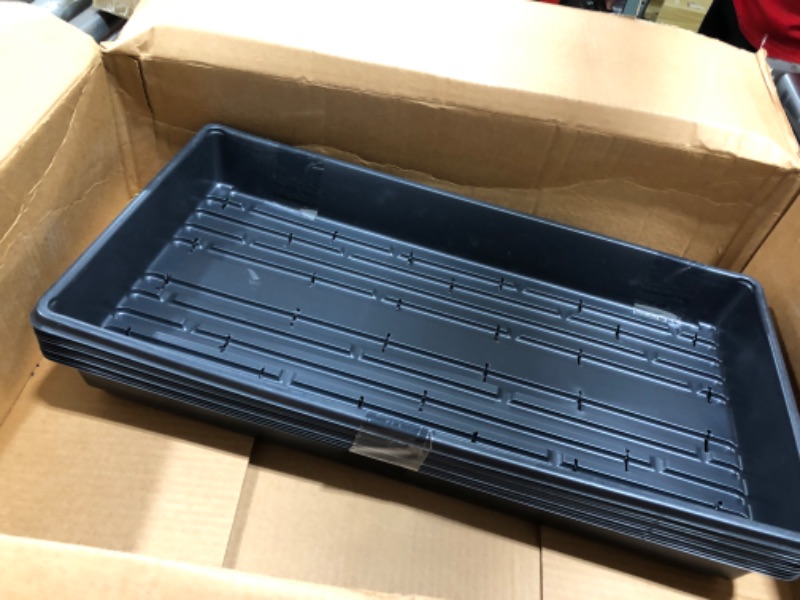 Photo 2 of 10 Plant Growing Trays (WITH Drain Holes) - 20" x 10" - Perfect Garden Seed Starter Grow Trays: For Seedlings, Indoor Gardening, Growing Microgreens, Wheatgrass & More - Soil or Hydroponic Pack of 10