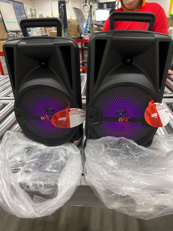 Photo 2 of PBX-800TWS 8-Inch Bluetooth Stereo PA System Comes with 2X 8 Speakers and 2X Stands, 2X Microphones, and a Remote Control