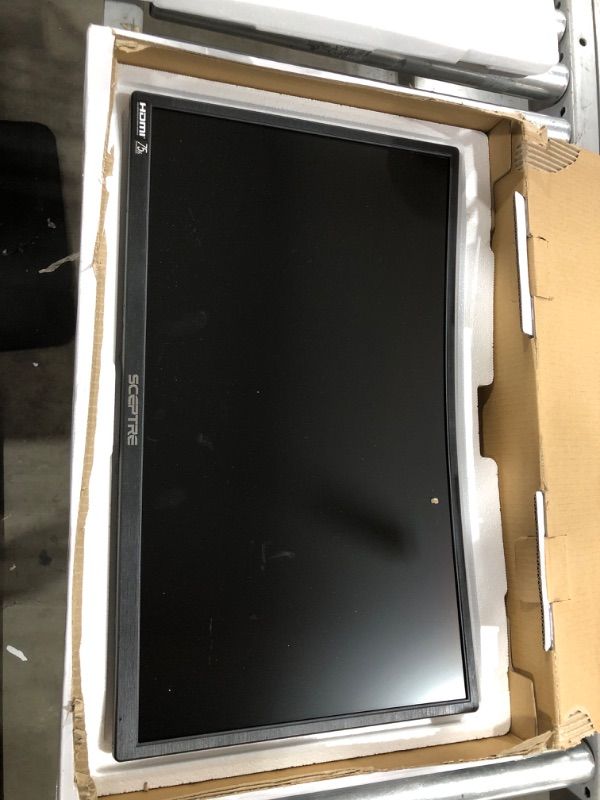 Photo 1 of Sceptre 24" Curved 75Hz Gaming LED Monitor Full HD 1080P HDMI VGA Speakers & Acer SB220Q bi 21.5 Inches Full HD (1920 x 1080) IPS Ultra-Thin Zero Frame Monitor (HDMI & VGA Port), Black Monitor Monitor + 21.5'' Zero Frame Monitor