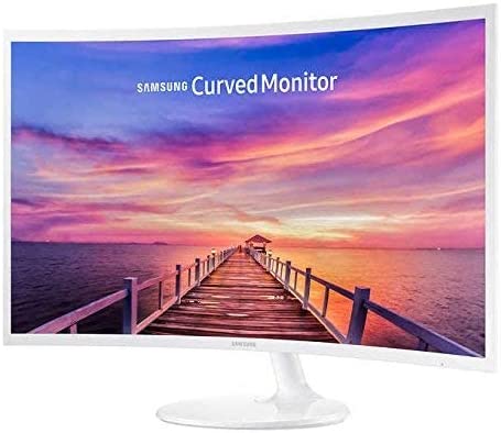 Photo 1 of Samsung 27in White Super-Slim Curved 1080p LED Monitor, 1920 x 1080 Resolution (Renewed)
