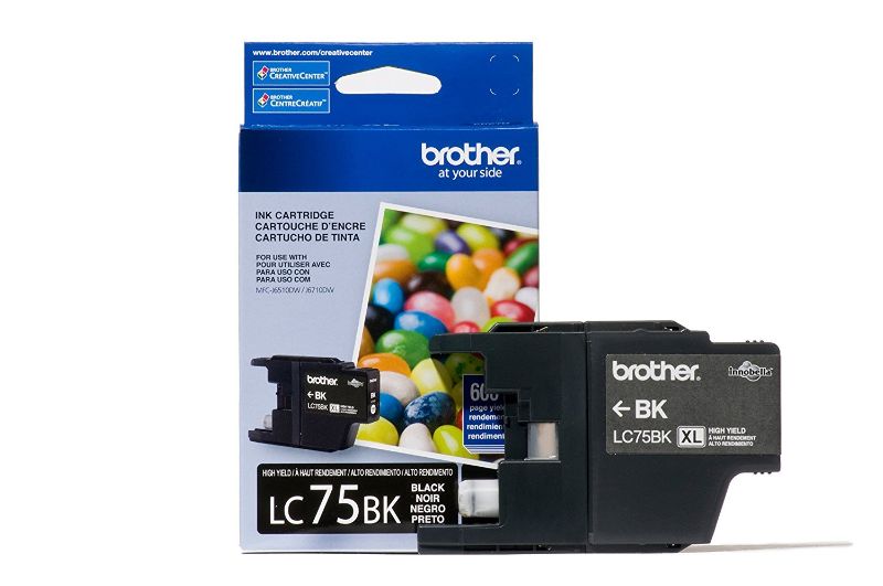 Photo 1 of Brother Printer LC752PKS 2 Pack of LC-75BK Cartridges Ink - Retail Packaging, Black, 600 page yeild