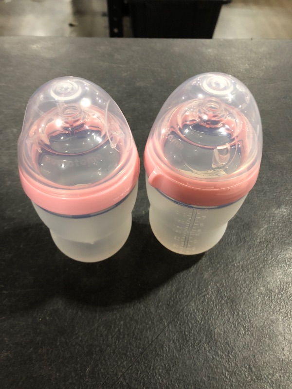 Photo 2 of Comotomo Baby Bottle, Pink, 8 Ounce (2 Count)
