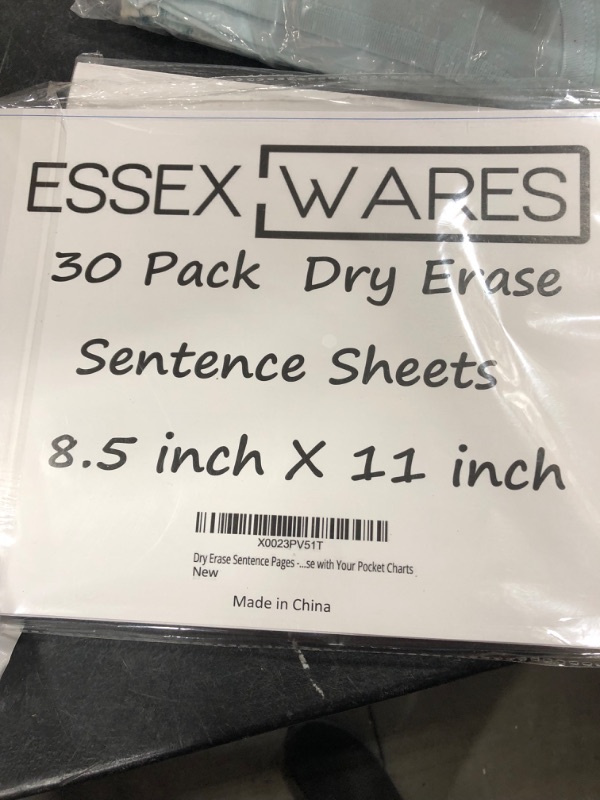 Photo 2 of Essex Wares Dry Erase Handwriting Paper/Sentence Sheets 8.5" x 11" – Thirty (30) Pack Just Write and Then Wipe Away – Reuse Multiple Times – Similar Functionality as Dry Erase Lap Boards
