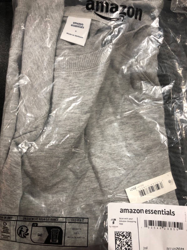 Photo 2 of Amazon Essentials Women's Studio Terry Long-Sleeve Cross-Front Sweatshirt Small Light Grey Heather
SIZE SM