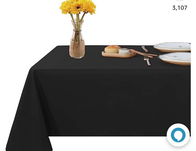 Photo 1 of 4.5 4.5 out of 5 stars 5,200 Reviews
Fitable Rectangle 4 Feet Tablecloth 60x84 inch Tablecloth Stain and Wrinkle Resistant Washable Polyester Table Cloth, Decorative Table Cover for Dining Table, Buffet Parties and Camping Black