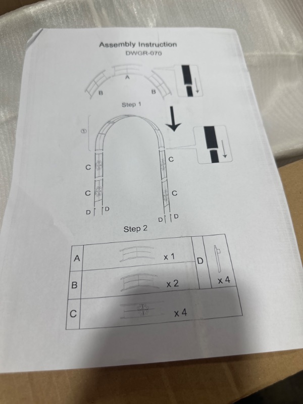 Photo 2 of ((WHITE NOT BLACK )) DOEWORKS Garden Arch, Garden Arbour with Sharp Ends for Climbing Vines and Plants,Weddings, Party Decoration, Black, 3' 11''Wide x 7'10''High