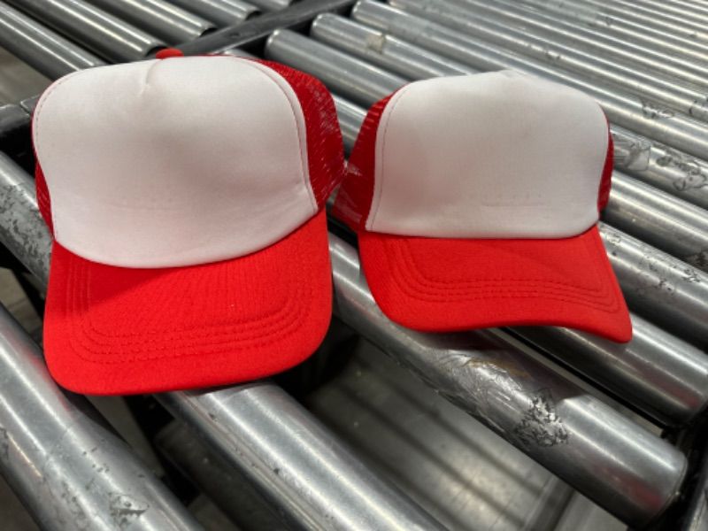 Photo 2 of 2 COUNT RED  MESH TRUCKERS CAP