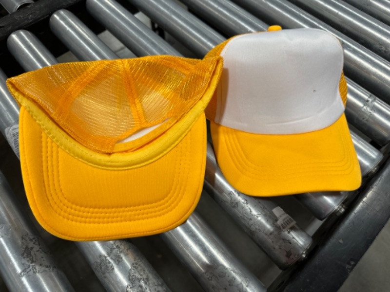 Photo 1 of 2 COUNT YELLOW  MESH TRUCKERS CAP