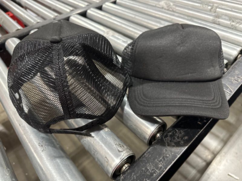 Photo 1 of 2 COUNT ALL BLACK MESH TRUCKERS CAP