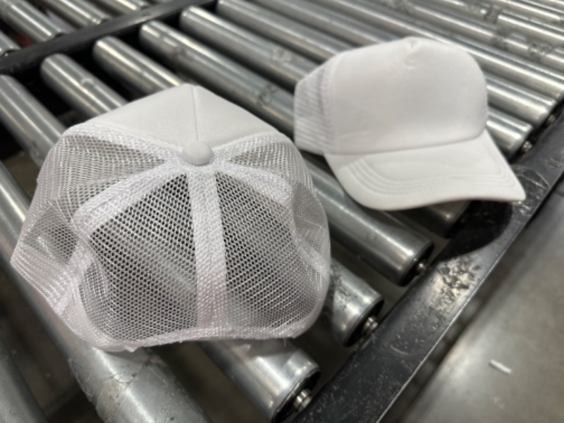 Photo 1 of 2 COUNT ALL WHITE  MESH TRUCKERS CAP