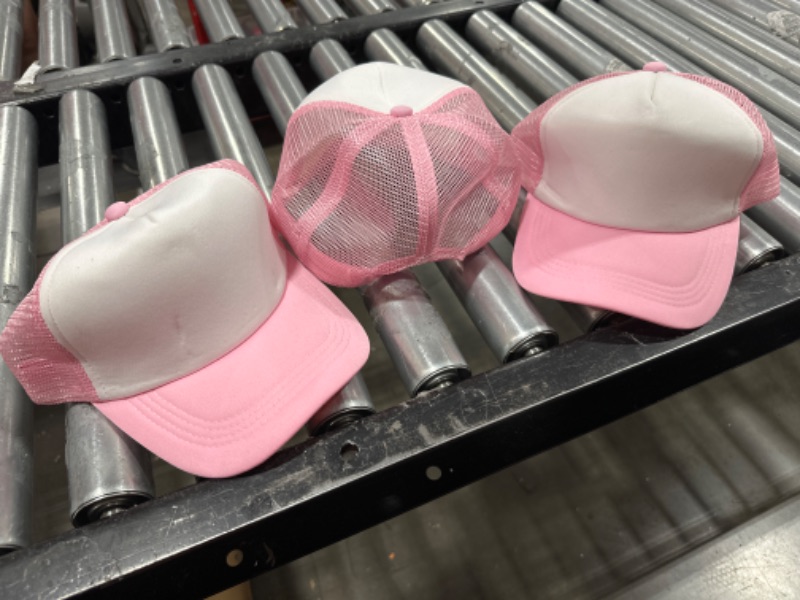 Photo 1 of 3 COUNT PINK MESH TRUCKERS CAP