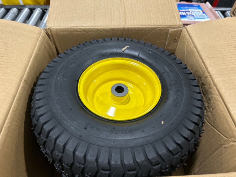 Photo 1 of 15x6.00-6 Lawn Mower Tires with Wheel,Front Tire Assembly Replacement John Deere
2 PACK 