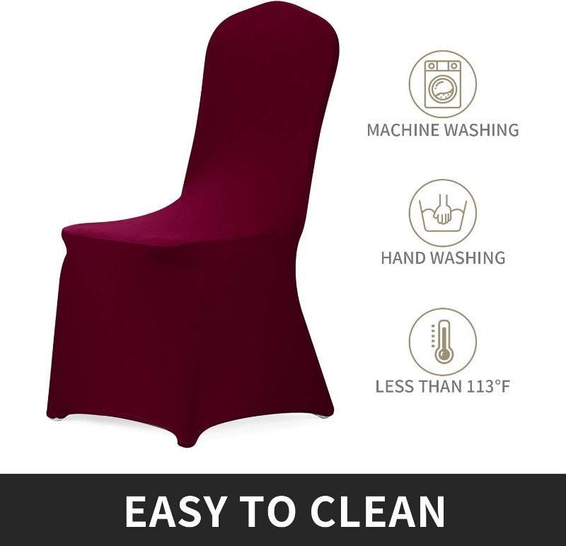Photo 1 of  Stretch Spandex Chair Cover for Wedding Party Dining Banquet Event (Burgundy, 10)