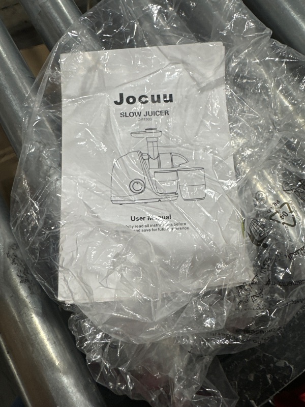 Photo 1 of Jocuu Slow Masticating Juicer with 2-Speed Modes - Cold Press Juicer Machine - Quiet Motor & Reverse Function - Easy to Clean Juicer Extractor - Juice Recipes for Fruits & Vegetables (Red)
