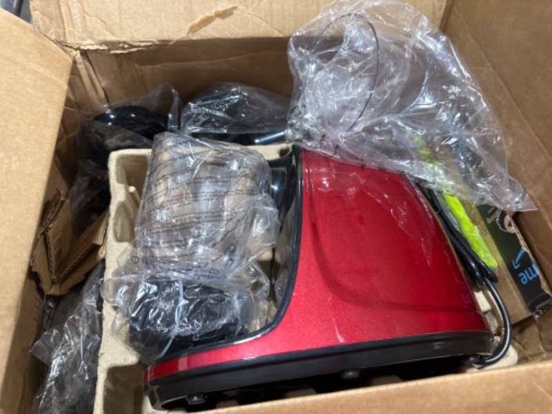 Photo 1 of Jocuu Slow Masticating Juicer with 2-Speed Modes - Cold Press Juicer Machine - Quiet Motor & Reverse Function - Easy to Clean Juicer Extractor - Juice Recipes for Fruits & Vegetables (Red)
