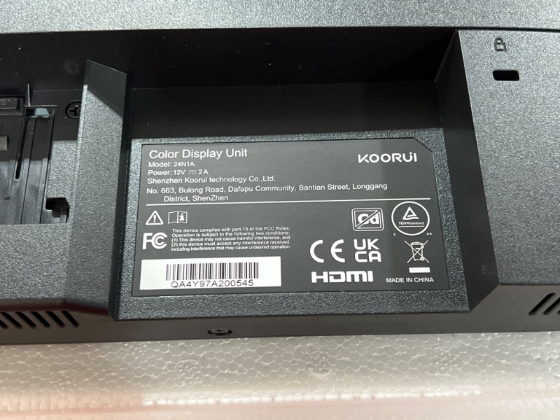 Photo 1 of KOORUI 24 Inch Computer Monitor Full HD 1920 x 1080p VA Display 75Hz 3000:1 Contrast Ratio with HDMI, VGA, Frameless, 75 x 75 mm VESA Mountable, Ergonomic Tilt, Black