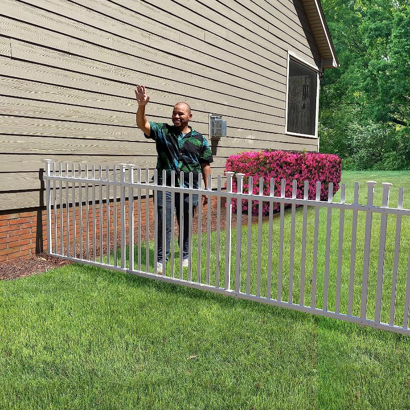 Photo 1 of Zippity Outdoor Products ZP19057 Burbank No Dig Vinyl Fence 44" W x 41" H, White