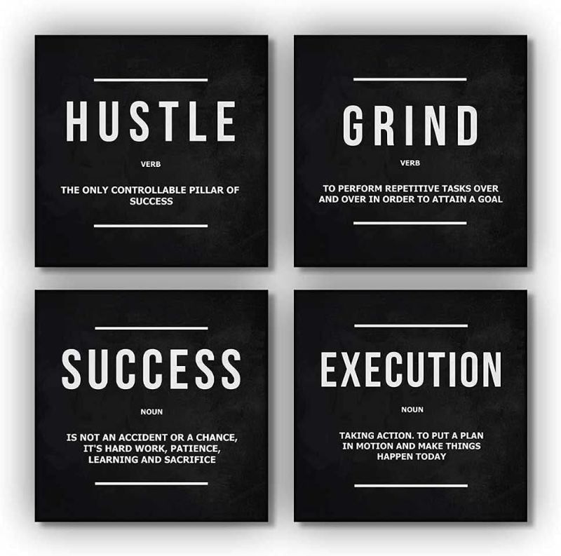 Photo 1 of 4 Pieces Motivation Wall Art Office Decor Motivational Canvas 16'X12'