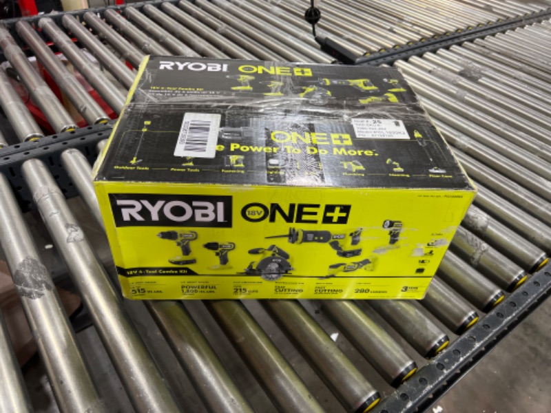Photo 3 of RYOBI ONE+ PCL1600K2 18V Cordless 6-Tool Combo Kit with 1.5 Ah Battery, 4.0 Ah Battery, and Charger`
