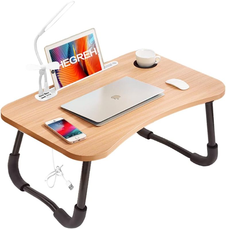 Photo 1 of Lap Desk for Bed Fits up to 17? Laptops with Light,Lamp,Cup Holder, Laptop Bed Tray Table, 23.6"