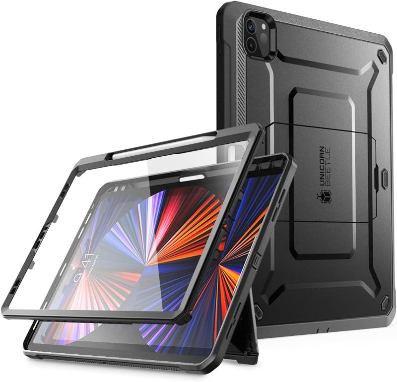 Photo 1 of SUPCASE Unicorn Beetle Pro Series Case for iPad Pro 12.9 Inch (2022/2021/2020), Support Apple Pencil Charging with Built-in Screen Protector Full-Body Rugged Kickstand Protective Case (Black)
