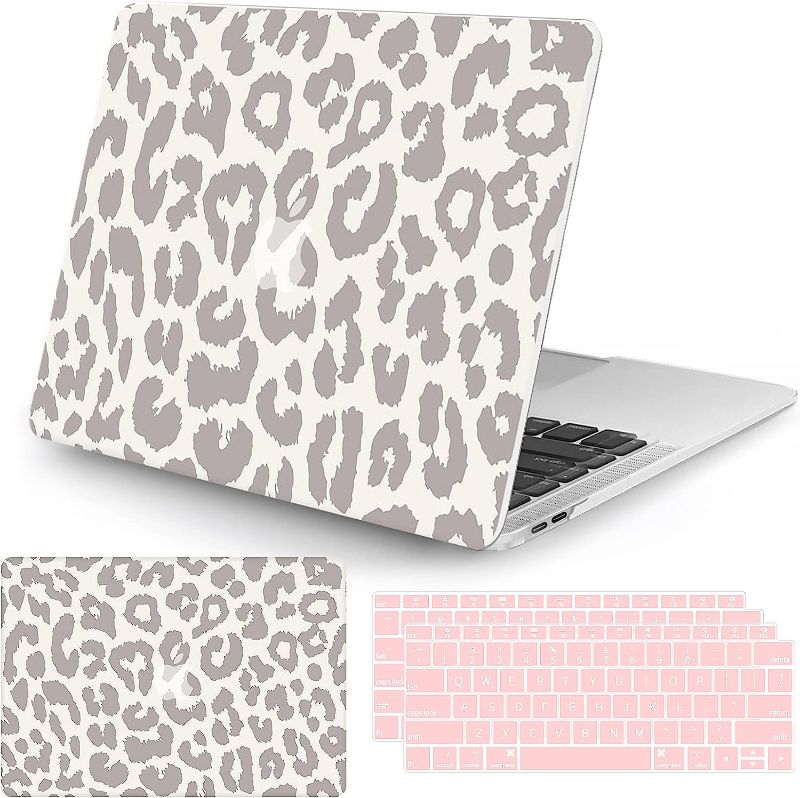 Photo 1 of  Plastic Hard Shell Case Protective Cover with 2 Pieces Pink Keyboard Cover Leopard Print UNKNOWN FIT 