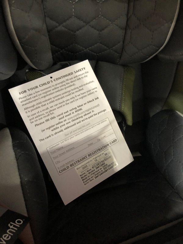 Photo 3 of Evenflo Revolve Extend Rockland Convertible Car Seat Revolve Extend Quick Clean Cover Rockland Green