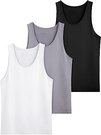 Photo 1 of 3 Pcs Men's Bamboo Rayon Undershirts Crew Neck Tank Tops Basic Tees Short Sleeveless T Shirts Stretchy A-Shirts for Man SIZE XL