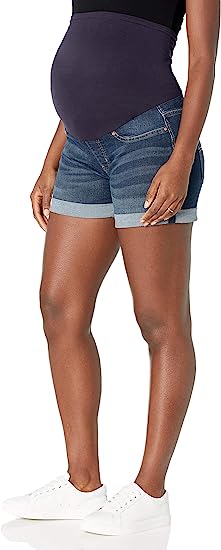Photo 1 of  Women's Maternity Mid-Rise Shortie Shorts Small Blue Ice-waterless