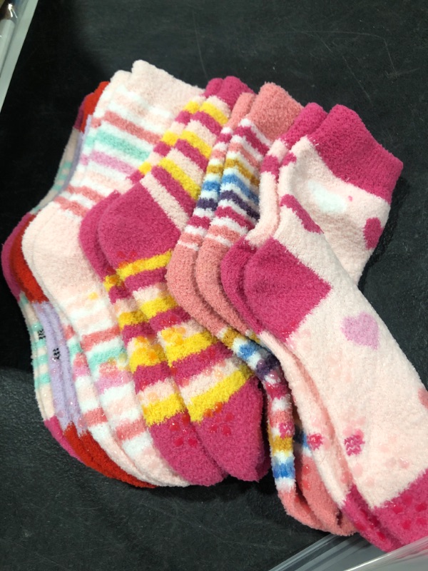 Photo 1 of 6 Pairs Warm Fuzzy Socks for Kids with Grippers 