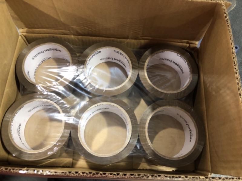 Photo 2 of Amazon Basics Packaging Tape, 1.9 in x 72.2 yards, 1.8mil Thickness (6-Roll), Brown 6-Roll Brown1018370449
