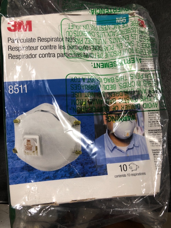 Photo 1 of 3M Respirator, Cool Flow Valve, Paint Sanding, Lightweight, Disposable, Filter Media, Stretchable, Easy Breathing, 10-Pack 10 pack