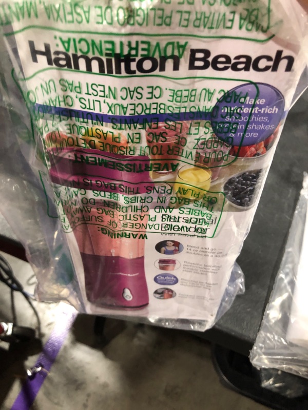 Photo 2 of Hamilton Beach Shakes and Smoothies with BPA-Free Personal Blender, 14 oz, Raspberry